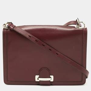 Salvatore Ferragamo Purple Leather Flap Crossbody Bag