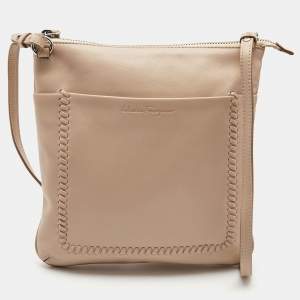 Salvatore Ferragamo Beige Leather Crossbody Bag