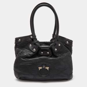 Salvatore Ferragamo Black Leather Shoulder Bag