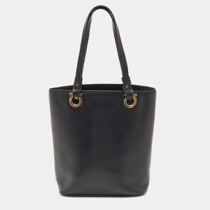 Pre Owned Salvatore Ferragamo Black Leather Tote