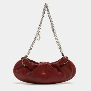 Salvatore Ferragamo Brown Leather Chain Pochette 
