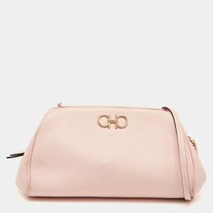 Salvatore Ferragamo Pink Leather Gancini Crossbody Bag