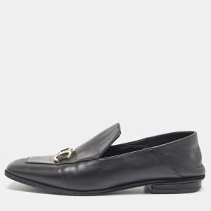 Salvatore Ferragamo Black Leather Cesaro Loafers Size 36.5