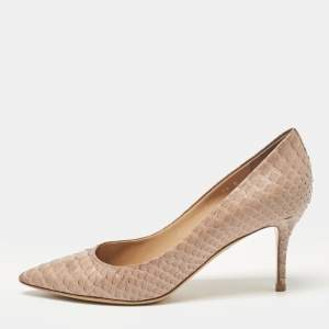 Salvatore Ferragamo Beige Python Susi Pumps Size 38