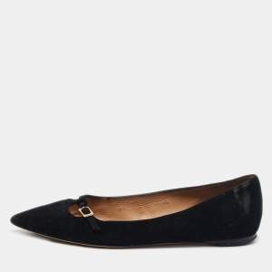 Salvatore Ferragamo Black Suede Ballet Flats Size 37