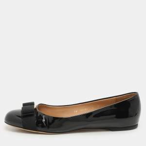 Salvatore Ferragamo Patent Leather Varina Ballet Flats Size 38.5
