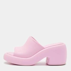 Salvatore Ferragamo Lilac Rubber Deva Slide Sandals Size 38.5