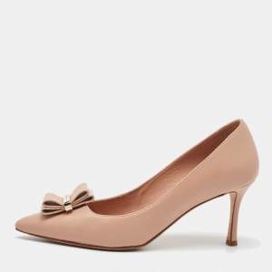 Salvatore Ferragamo Beige Leather Winnie Pumps Size 36.5