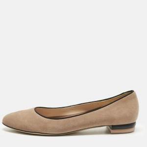 مملوكة مسبقًا Salvatore Ferragamo Size 40 Pink Suede Ballet Flats