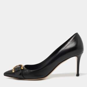 مملوكة مسبقًا Salvatore Ferragamo Black Leather Pointed Toe Pumps Size 38.5