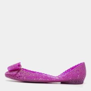 Salvatore Ferragamo Purple Jelly Nilly Ballet Flats Size 40.5