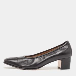 Salvatore Ferragamo Black Leather Pumps Size 37.5