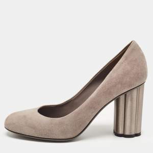 Salvatore Ferragamo Grey Suede Lucca Pumps Size 37