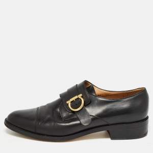 Salvatore Ferragamo Black Leather  Buckle Oxford Size 44