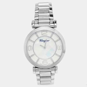 Salvatore Ferragamo Mother of Pearl Diamond Stainless Steel Gancino Deco FG3050014 Women's Wristwatch 39 mm
