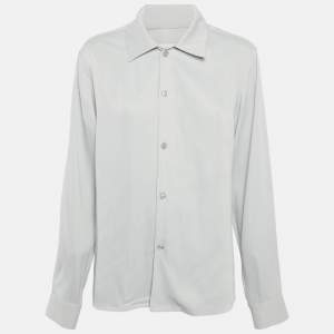 Sandro Grey Crepe Buttoned Full Sleeve Shirt S
