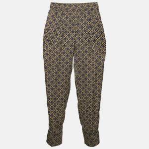 Sandro Multicolor Printed Satin Straight Leg Dany Trousers S