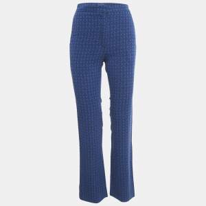 Sandro Blue Jacquard Crepe Amparo Pants S