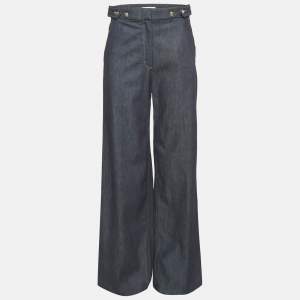 Sandro Navy Blue Denim Wide Leg Jeans S Waist 28"
