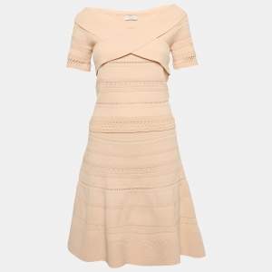 Sandro Pink Crisscross Knit Ophelia Top and Skirt Set L/M