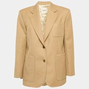 Sandro Beige Wool Drill Single Breasted Blazer S