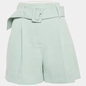 Sandro Green Cotton Pleated Shorts XL