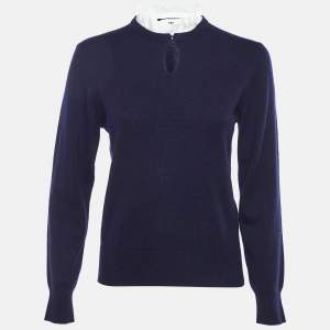 Sandro Marine Blue Wool & Cashmere Isaure Sweater XS
