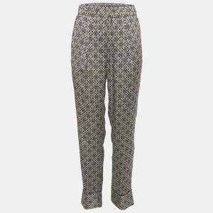 Pre Owned Sandro Multicolor Floral Print Satin Danny Trousers M