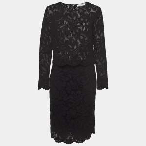 Sandro Black Lace Top & Skirt Set L