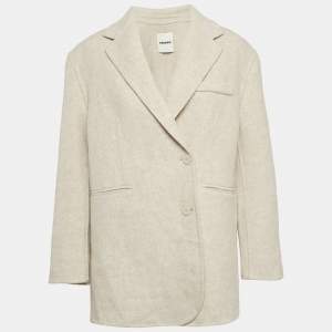 Sandro Beige Wool Double Breasted Blazer M