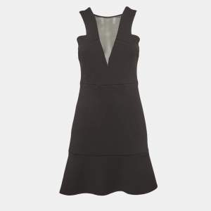 Sandro Black Textured Neoprene Sleeveless Mini Dress S