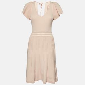 Sandro Pink Rib Knit Fit and Flare Mini Dress M