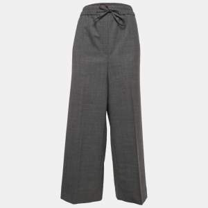Sandro Grey Wool Blend Straight-Leg Trousers XL