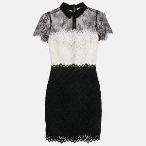 Sandro Black/White Lace Mini Dress S