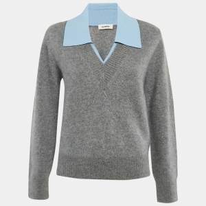 Sandro Grey Wool Double-Neck Jumper S