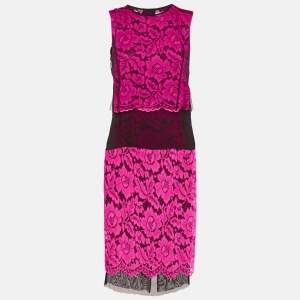Sandro Pink Floral Lace Top and Skirt Set S/M