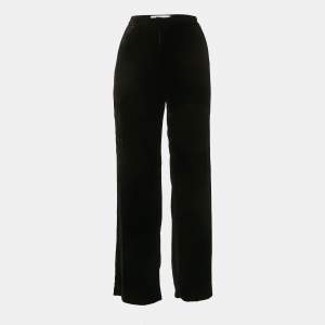 Sandro Black Velvet Straight Leg Trousers M