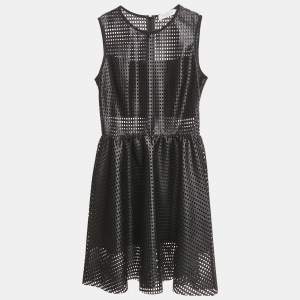 Sandro Black Lace Flared Sleeveless Mini Dress S