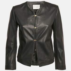 Sandro Black Hook Leather Jacket S