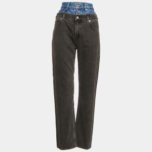 Sandro Grey Layered High Rise Jeans S Waist 26"