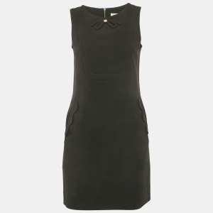 Sandro Black Crepe Bow Detail Mini Dress S