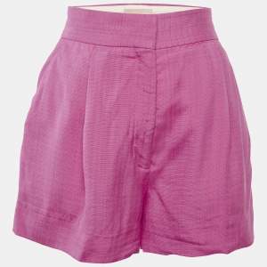 Sandro Pink Crepe Pleated Shorts S