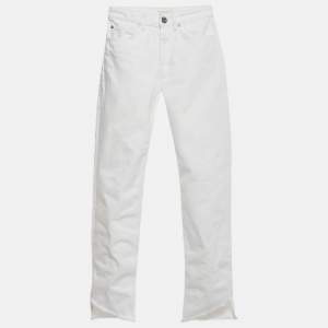 Sandro White Denim Raw Hem Jeans S Waist 26"