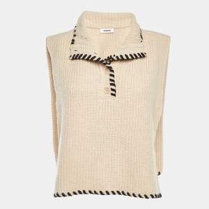Sandro Beige Wool Knit Turtleneck Collar One Size