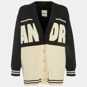 مملوكة مسبقًا Sandro Black Embroidered Knit Buttoned Oversized Cardigan XS