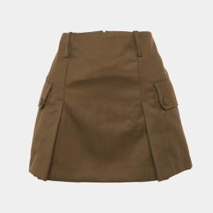 Pre Owned Sandro Brown Wool Blend Cargo Mini Skirt S