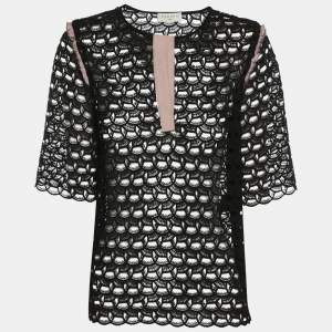 Pre Owned Sandro Black Sheer Tops S