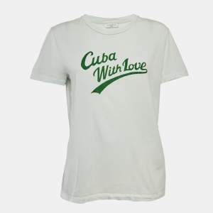 Pre Owned سندرو تي شيرت من الجيرسي مع طبعة فلور باللون الأزرق مقاس كبير