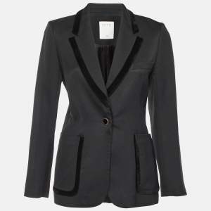 مملوكة مسبقًا Sandro Black Gabardine Tailored Jacket S