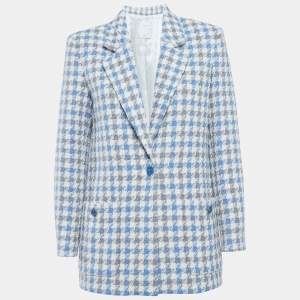 مملوكة مسبقًا بليزر ساندرو أزرق بنمط هوندستووث تويد مقاس متوسط